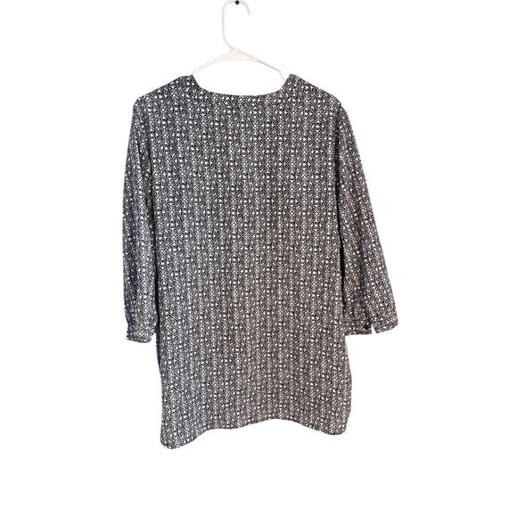 Ann Taylor XL Black White Patterned Blouse – Women’s Workwear Top - Picture 2 of 7